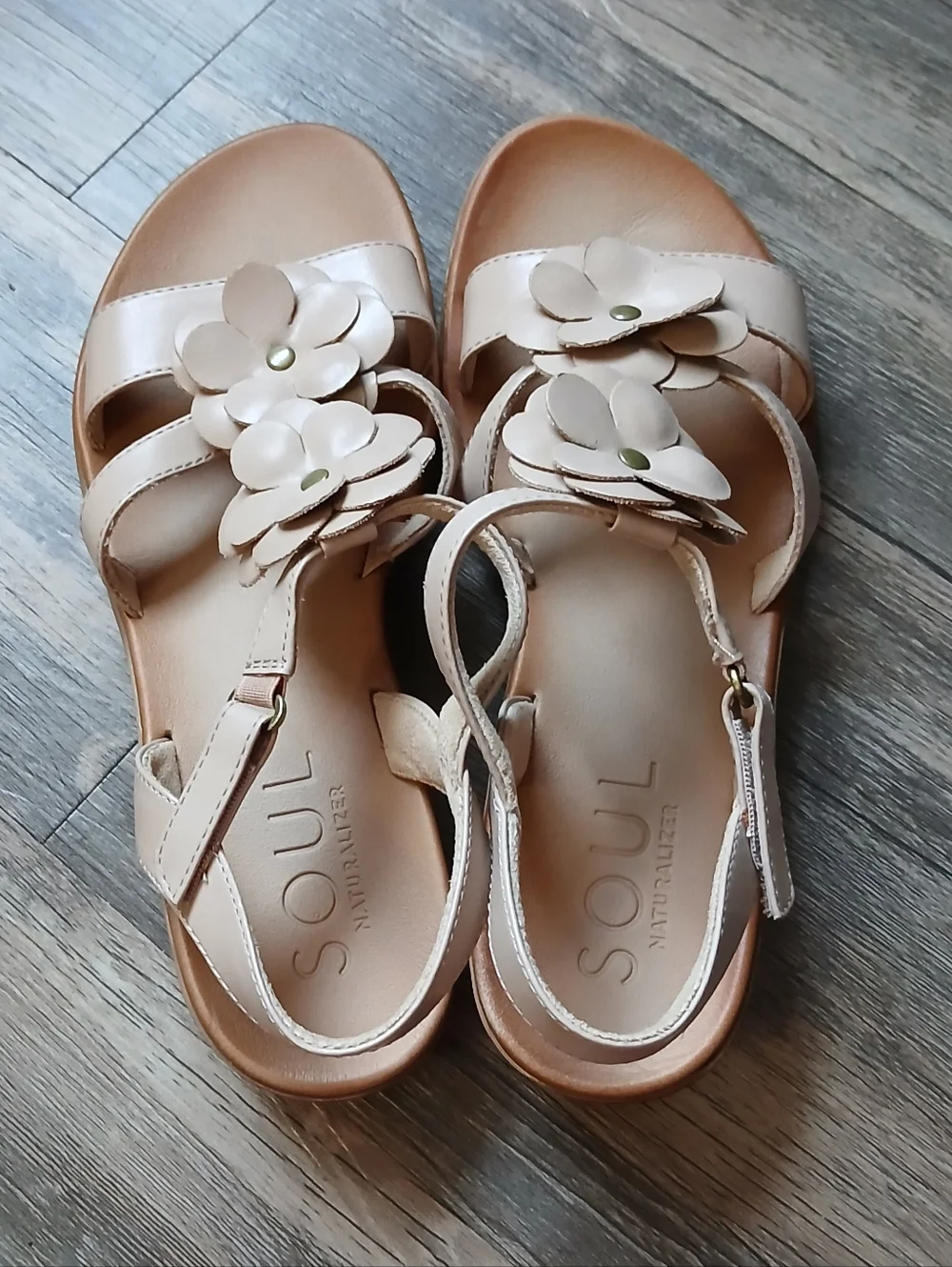 SOUL Naturalizer Beige Floral Slingback Sandals‎